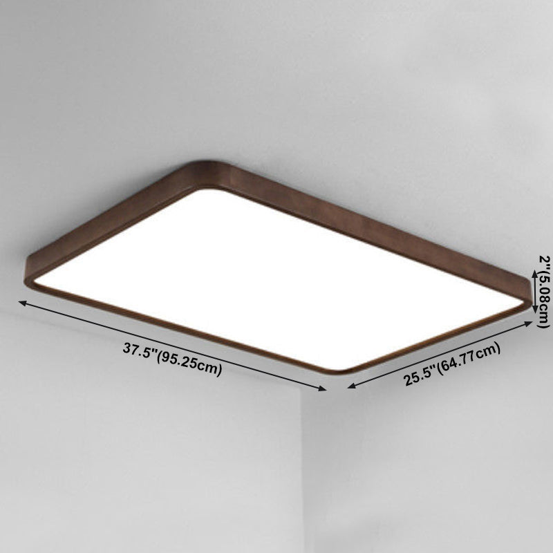 Geometry Shape LED Ceiling Lamp Modern Wood 1 Light Flush Mount for Restaurant Bedroom