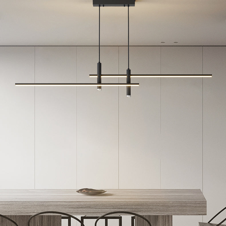 Style linéaire de style moderne Lights Metal 4 Light Island Lighting