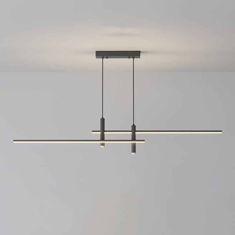 Modern Style Linear Shape Island Lights Metal 4 Light Island Lighting