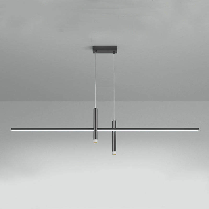 Luci a ciondolo dell'isola lineare contemporanea Metal 3 Lights Freepurs