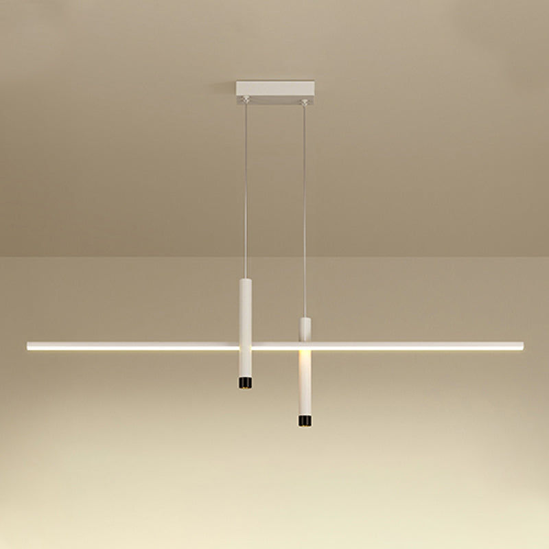 Luci a ciondolo dell'isola lineare contemporanea Metal 3 Lights Freepurs