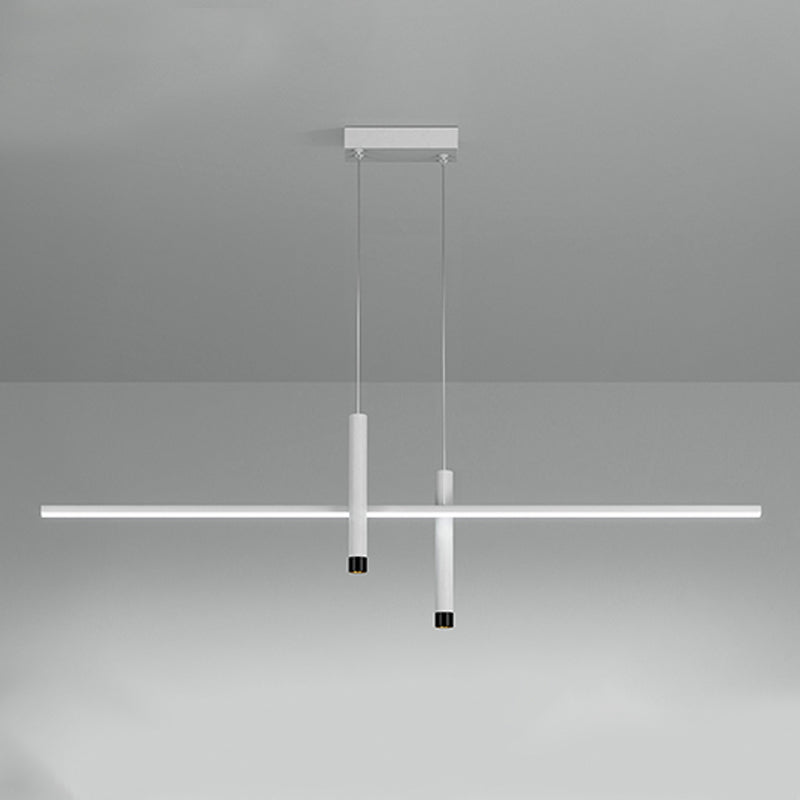 Pendants îles linéaires contemporains Metal 3 luminaires légers légers