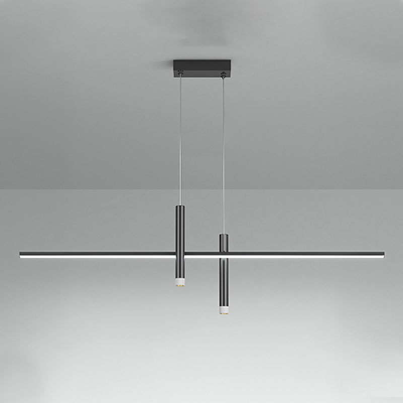 Luci a ciondolo dell'isola lineare contemporanea Metal 3 Lights Freepurs