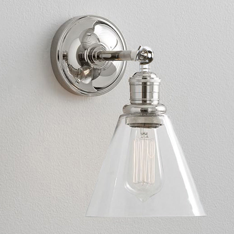 Glass Geometric Shade Wall Lighting Industrial Style 1 Light Wall Mounted Light Fixture
