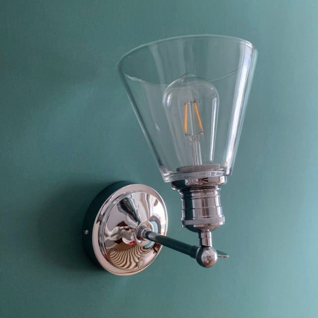 Glass Geometric Shade Wall Lighting Industrial Style 1 Light Wall Mounted Light Fixture