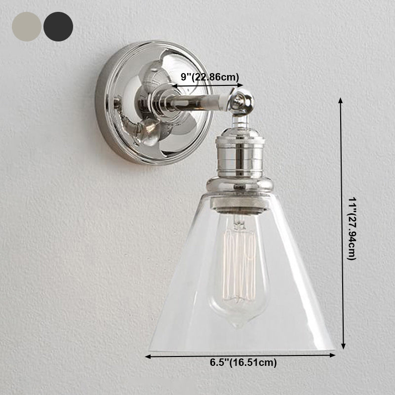 Glass Geometric Shade Wall Lighting Industrial Style 1 Light Wall Mounted Light Fixture