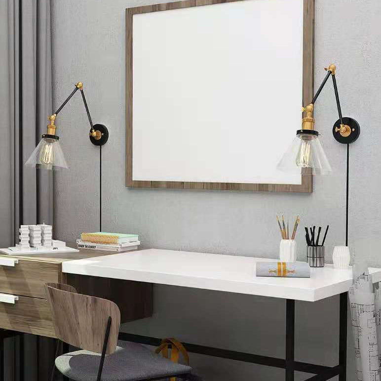 Illuminazione da parete geometrica in vetro in stile industriale a parete a parete a parete in nero