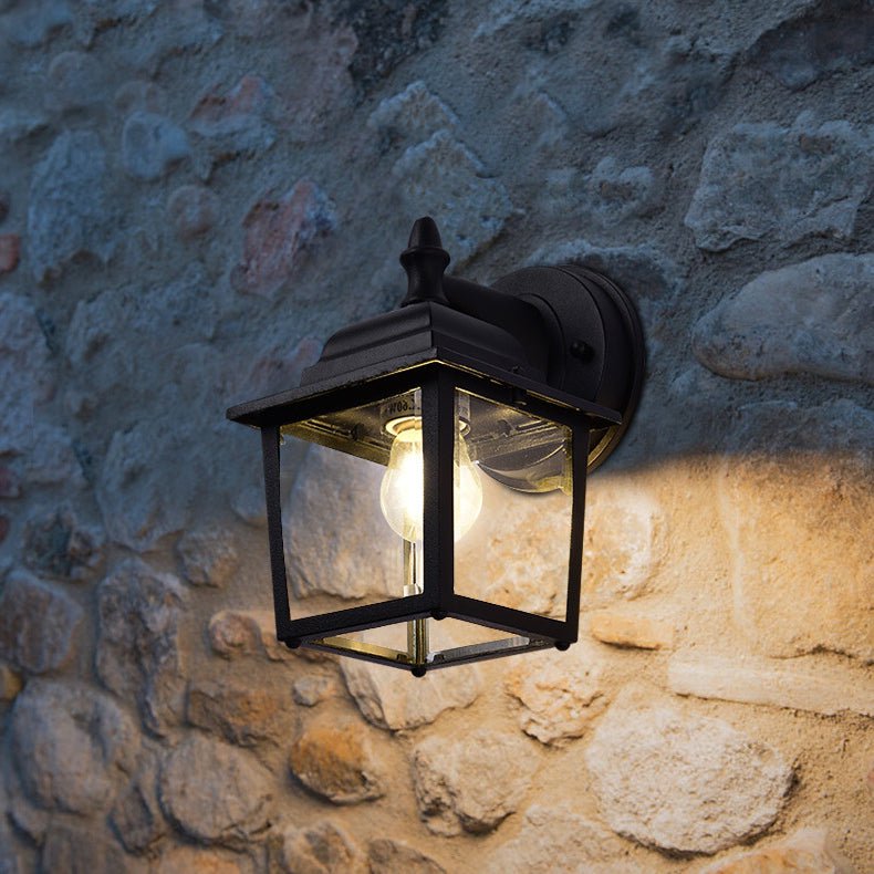 Illuminazione da parete in metallo geometrico stile industriale 1 lampada montata a parete leggera in nero