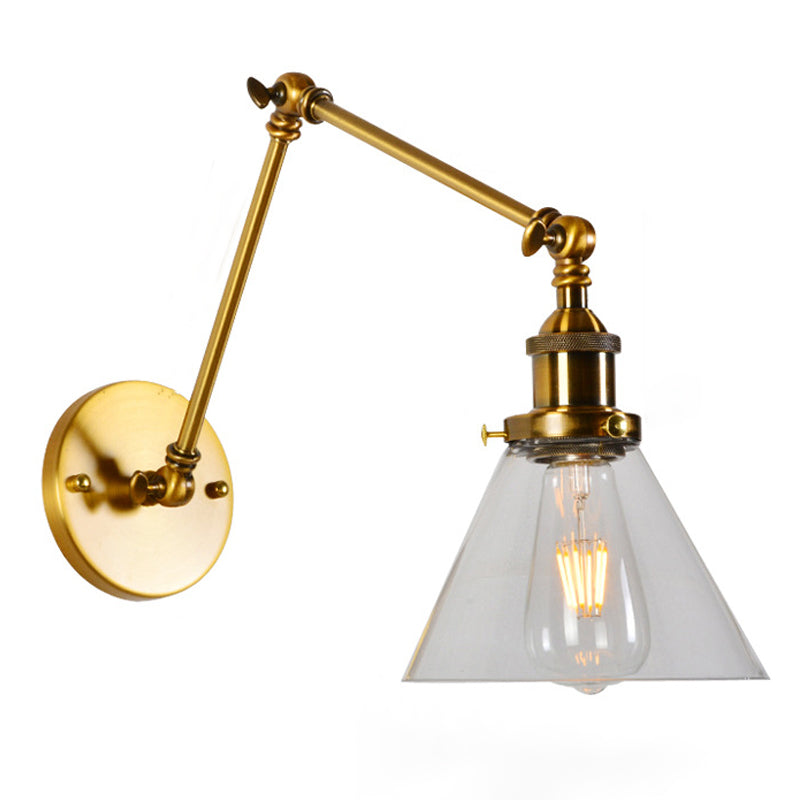 Glass Geometric Shade Wall Lighting Industrial Style Single Light Wall Mounted Light Fixture