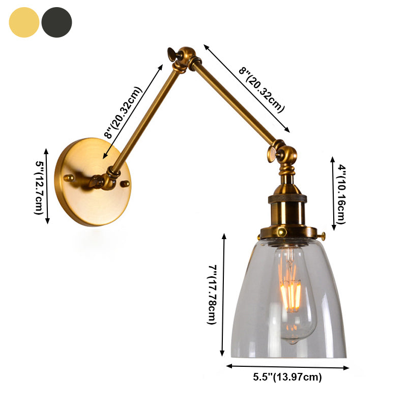 Glass Geometric Shade Wall Lighting Industrial Style Single Light Wall Mounted Light Fixture