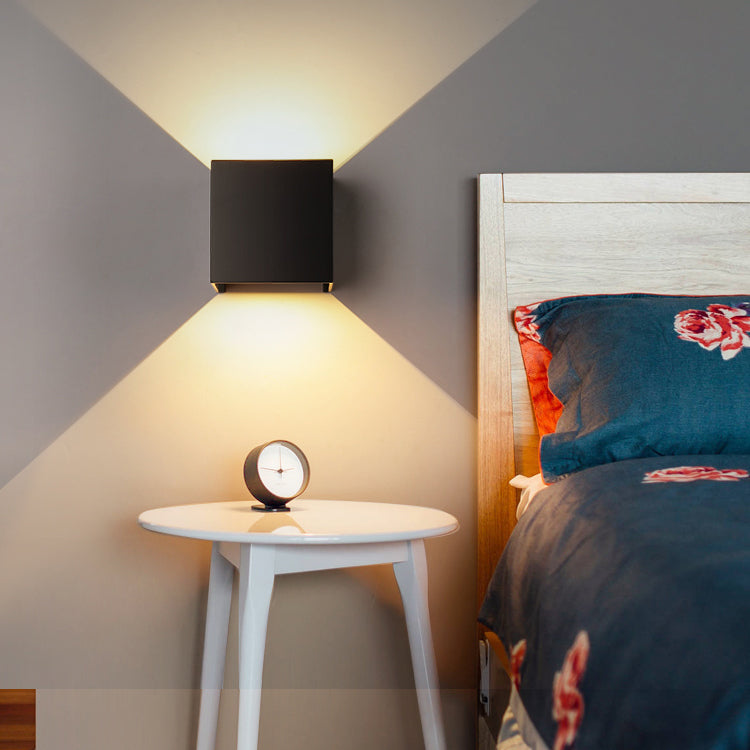 Moderner Stil quadratischer LED -Wandleuchten Beleuchtung Metall 1 Leichte Wandmontagelampe