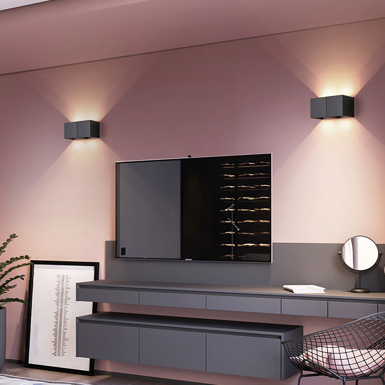 Moderner Stil quadratischer LED -Wandleuchten Beleuchtung Metall 1 Leichte Wandmontagelampe