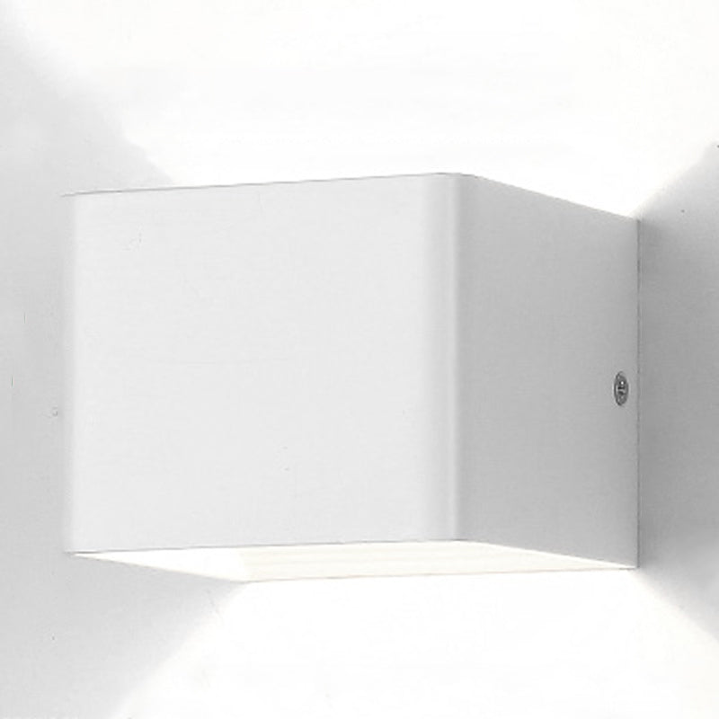 Moderner Stil quadratischer LED -Wandleuchten Beleuchtung Metall 1 Leichte Wandmontagelampe