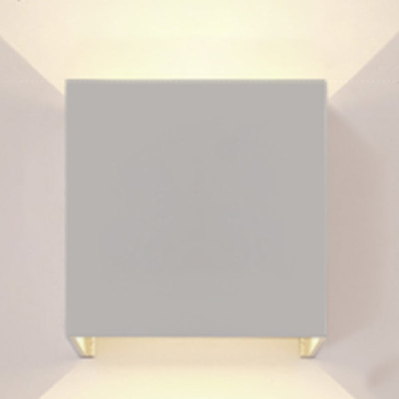 Moderner Stil quadratischer LED -Wandleuchten Beleuchtung Metall 1 Leichte Wandmontagelampe