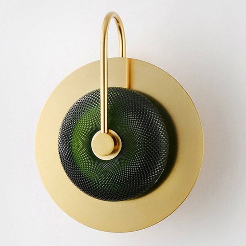 Modern Style Round LED Wall Sconce Lighting Glass 1 Light Wall Mounted Lamp