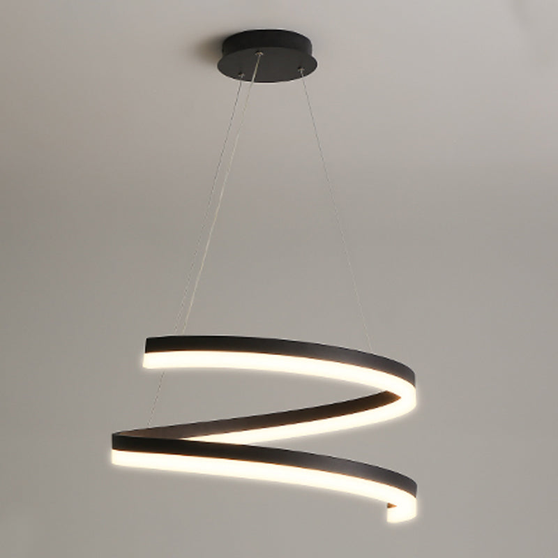 Seamless Curves Hanging Light Fixture Contemporary Chandelier Metal 1 Light