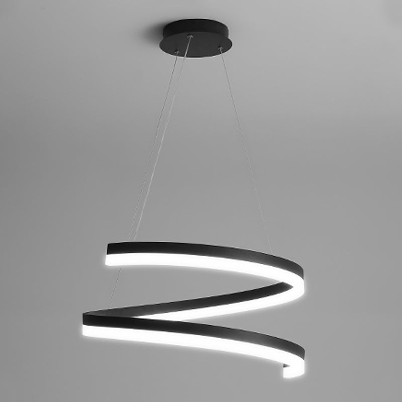 Curvas sin costuras Luz de colgante lámpara de lámpara contemporánea metal 1 luz