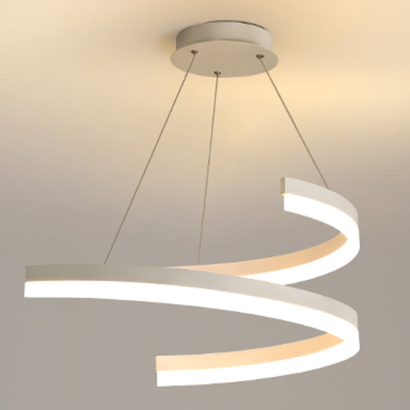 Seamless Curves Hanging Light Fixture Contemporary Chandelier Metal 1 Light