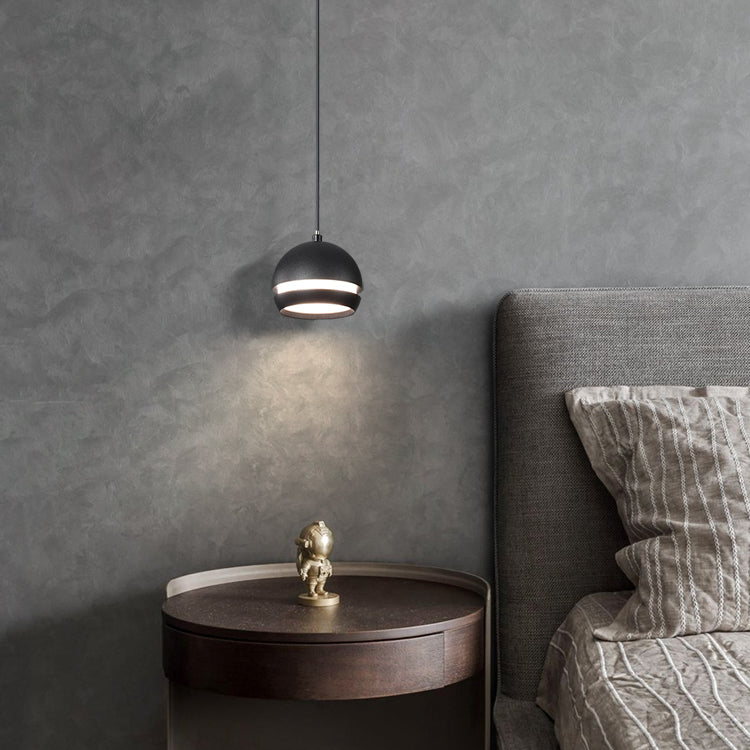 Acrylschwarze LED Hängende Lampe im modernen minimalistischen Stil Frosted Aluminium Globe Anhänger Licht