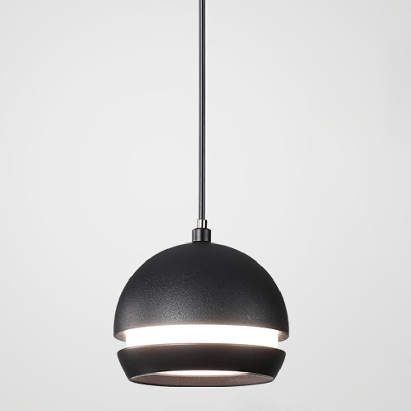 Acrylschwarze LED Hängende Lampe im modernen minimalistischen Stil Frosted Aluminium Globe Anhänger Licht