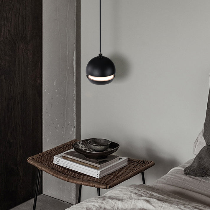 Acrylschwarze LED Hängende Lampe im modernen minimalistischen Stil Frosted Aluminium Globe Anhänger Licht