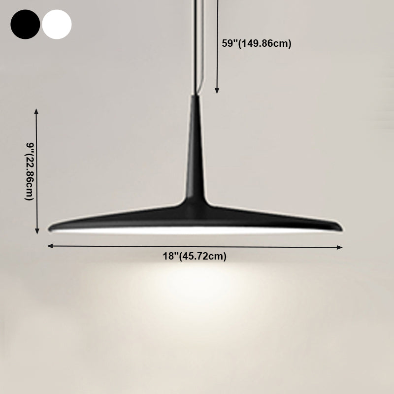 Moderne creatieve LED -hangende lamp gelakte aluminium hanger licht met acrylschaduw