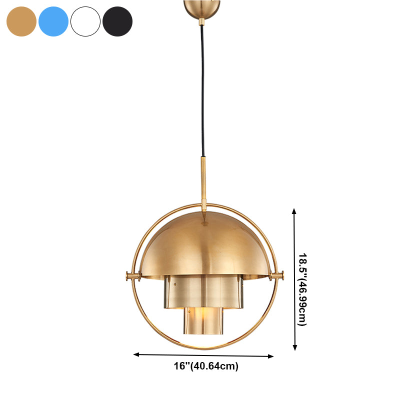 Lampada a sospensione a strati artistici moderni Lampada a sospensione in ferro elettroplate per sala da pranzo