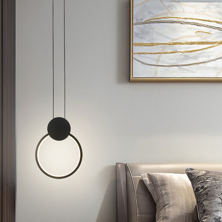 Silicone Black Led hangende lamp in moderne artistieke stijl aluminium lineaire hanglamp voor slaapkamer