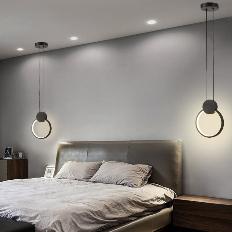 Silicone Black Led hangende lamp in moderne artistieke stijl aluminium lineaire hanglamp voor slaapkamer