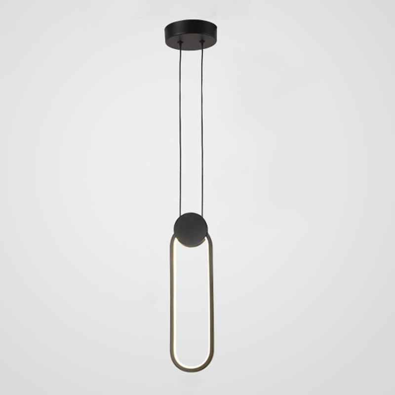 Silicone Black Led hangende lamp in moderne artistieke stijl aluminium lineaire hanglamp voor slaapkamer