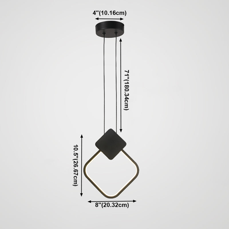 Silicone Black Led hangende lamp in moderne artistieke stijl aluminium lineaire hanglamp voor slaapkamer