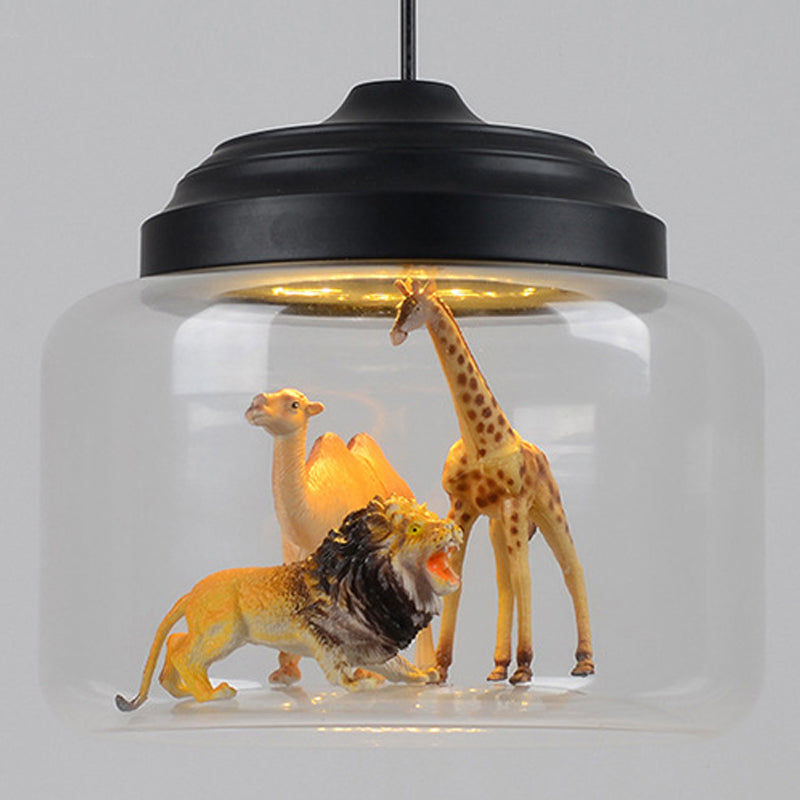 Moderne stijl kan hangend lichtglas 1 lichte hanglamp (inclusief willekeurig speelgoed) schaduwen)