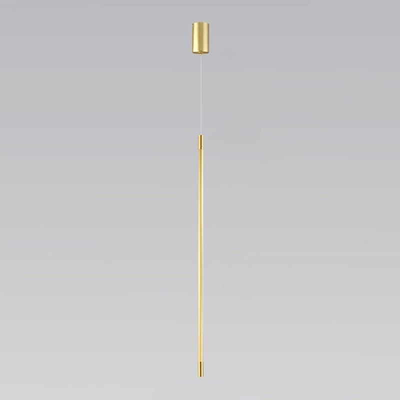 Modern Style Linear Shade Hanging Light Metal 1-Light Hanging Lamp for Living Room