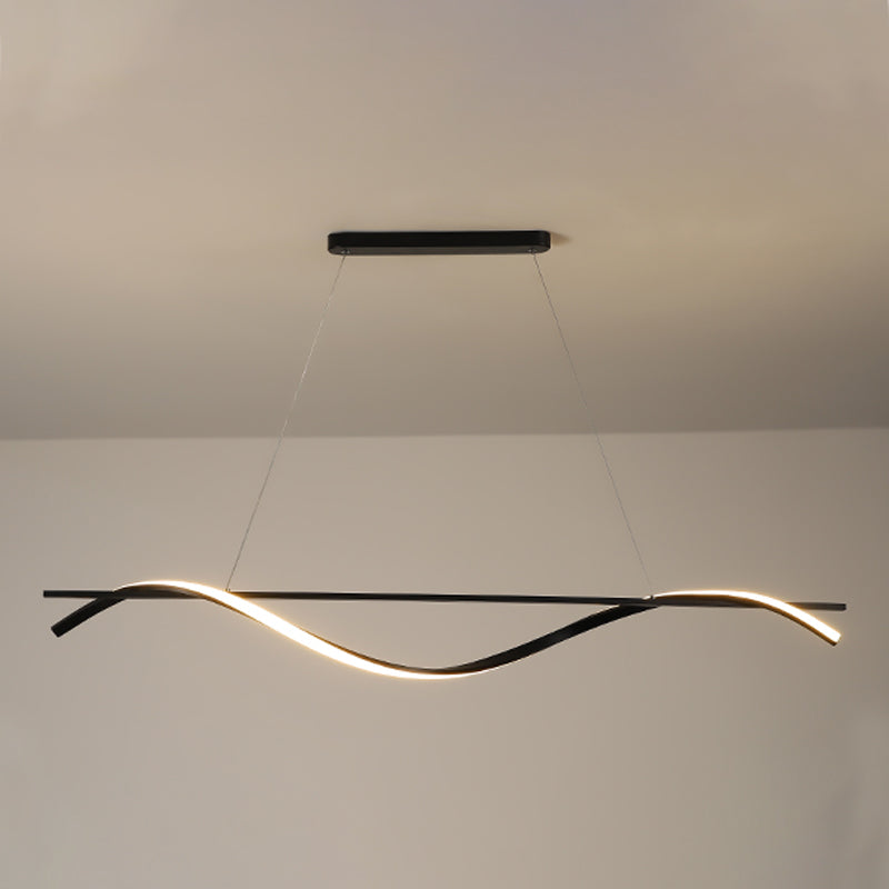 Modern Style Linear Shape Island Light Metal 1 Light Island Lighting Fixture