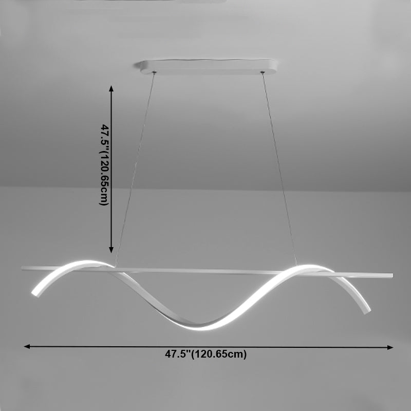 Modern Style Linear Shape Island Light Metal 1 Light Island Lighting Fixture