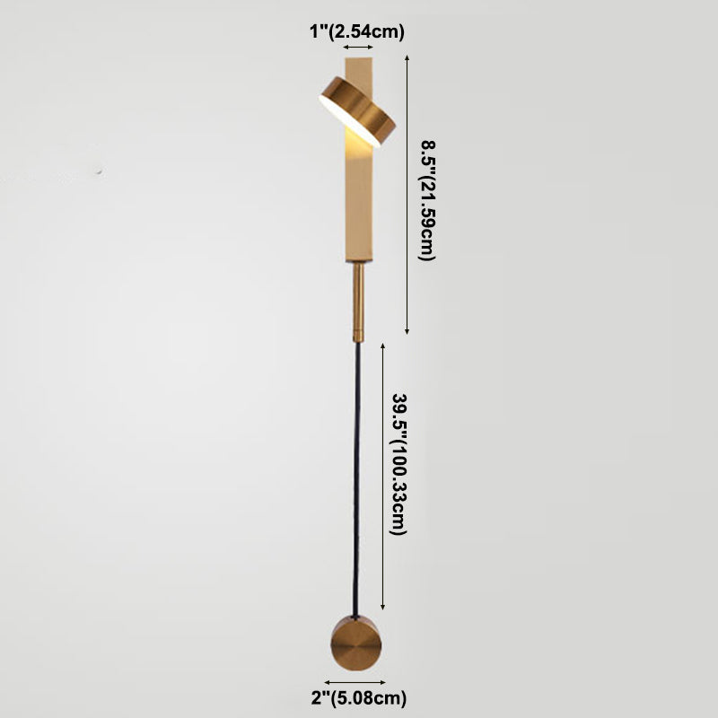 Zeitgenössische einfache Metallwand -Wandleuchte einzelnes Licht rotierendes Wandlicht für Wohnzimmer