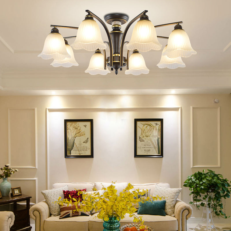 Contemporary Flush Mount Lamp Minimalist Ceiling Light with Glass Shade for Bedroom