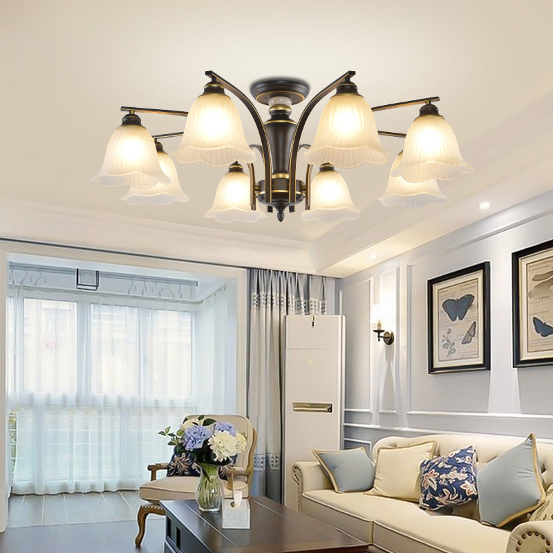 Contemporary Flush Mount Lamp Minimalist Ceiling Light with Glass Shade for Bedroom