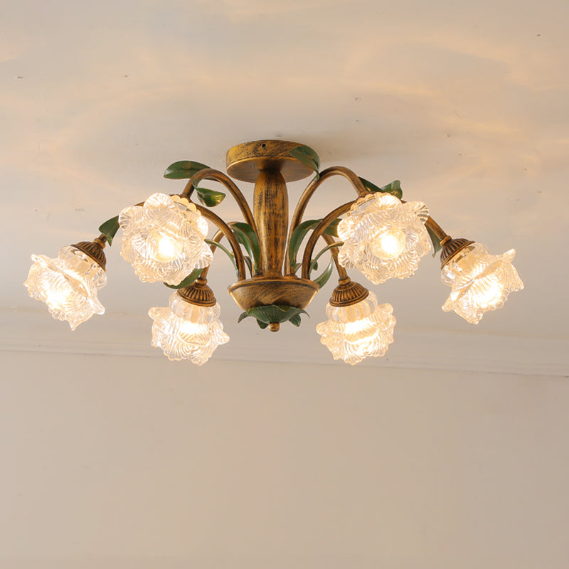 Simple Style Flush Mount Ceiling Light Fixtures Modern Ceiling Lamp with Glass Shade