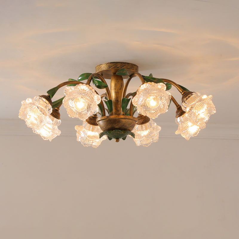 Simple Style Flush Mount Ceiling Light Fixtures Modern Ceiling Lamp with Glass Shade