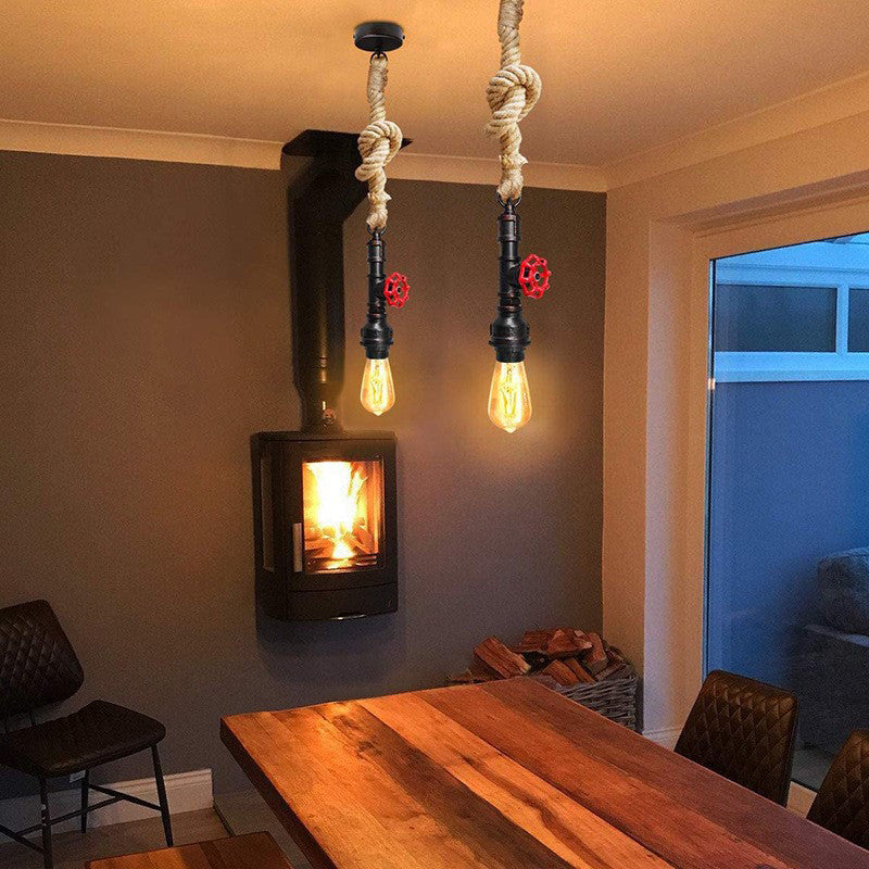 Water Pipe Suspension Light Industrial Hanging Light for Restaurant Bar Counter