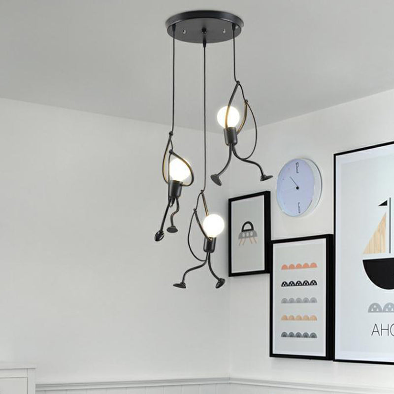 Style Industrial Style Light Swing in ferro battuto Lam lampade appeso in nero