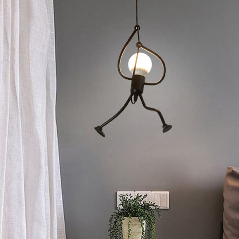 Style Industrial Style Light Swing in ferro battuto Lam lampade appeso in nero