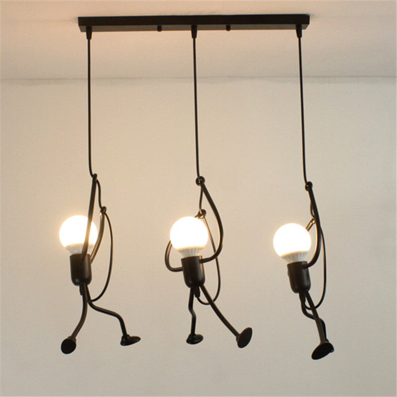 Style Industrial Style Light Swing in ferro battuto Lam lampade appeso in nero