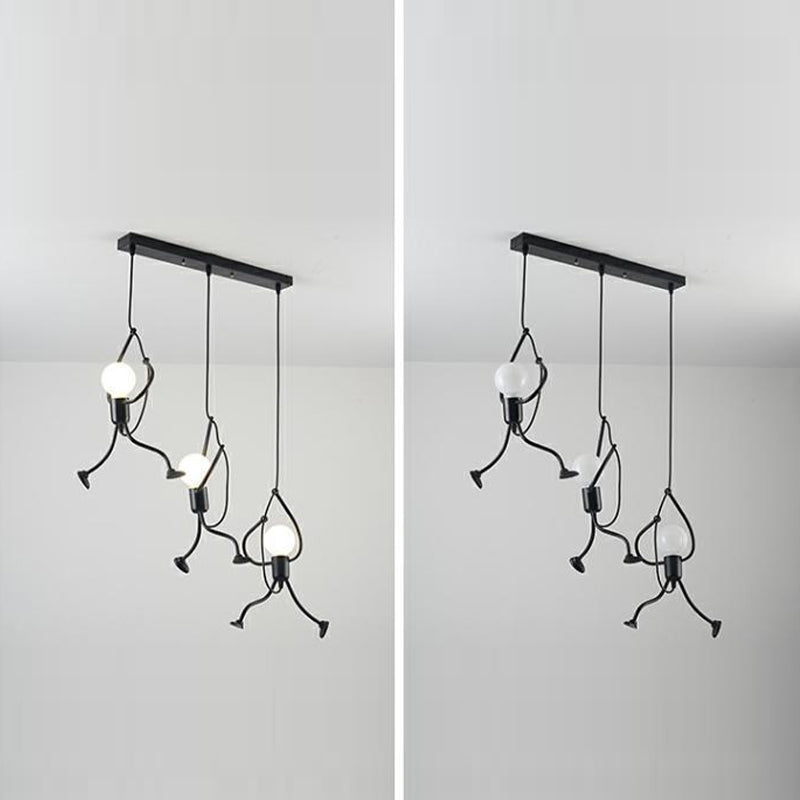 Style Industrial Style Light Swing in ferro battuto Lam lampade appeso in nero