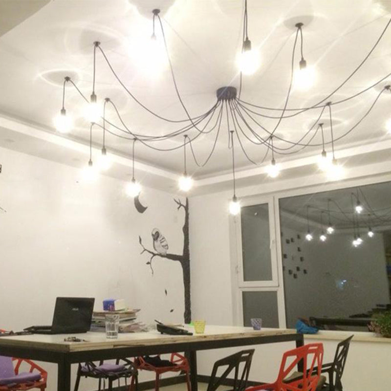 Luce a ciondolo a ciondolo a più luci in stile industriale in lampadina di bulbo per ristorante