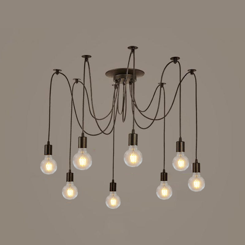 Luce a ciondolo a ciondolo a più luci in stile industriale in lampadina di bulbo per ristorante