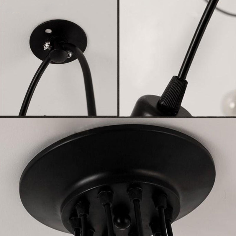 Luce a ciondolo a ciondolo a più luci in stile industriale in lampadina di bulbo per ristorante