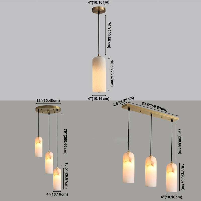 Moderner Stil Anhänger Lichtzylinderstein hängen Licht in Weiß für Bett