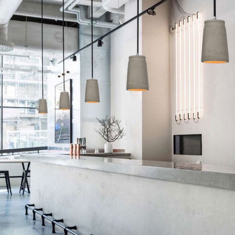 1 Light Cement Pendants Lights Freedurs Modern Minimalist Affermazione per camera da letto